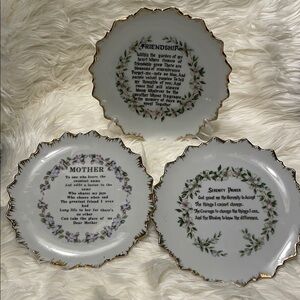 Elegant Floral Decorative Plates Set
